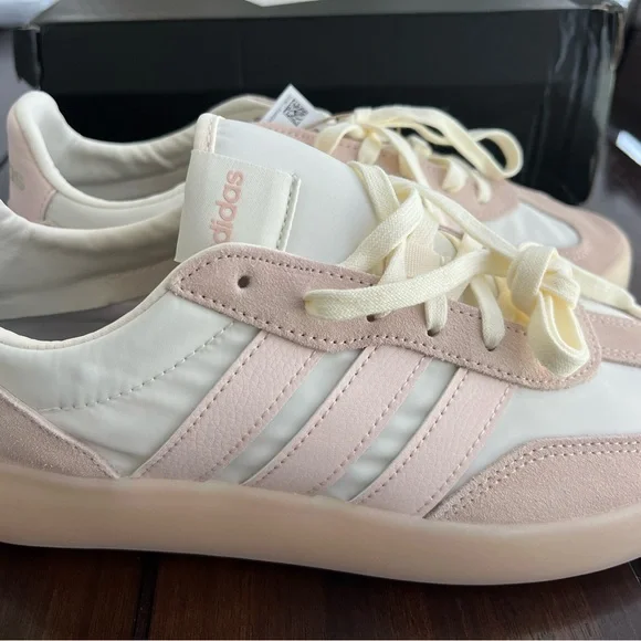 Adidas Barreda Decode Pink and White Sneakers with Suede and Mesh - Picture 5 of 13
